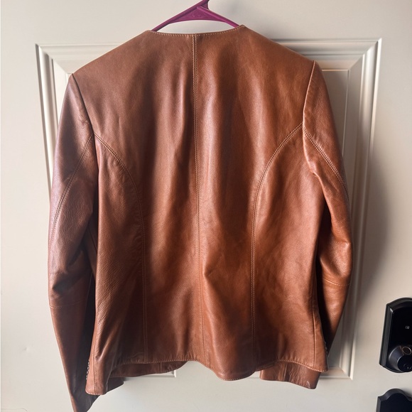 Reba Tan Embellished Leather Jacket - Picture 2 of 3